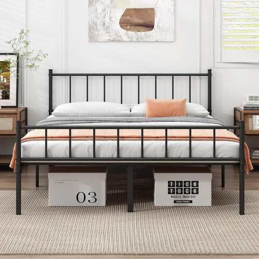 URBAN NEST  Queen Bed Frame-Classic Metal Platform Bed Frame,Mattress Foundation with Steel Slat Support,Under Bed Storage,No Box Spring Needed